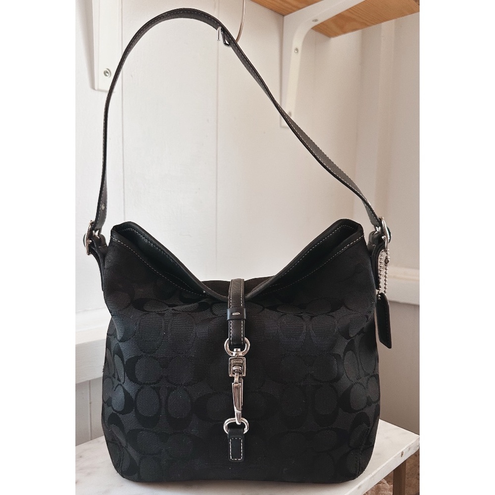 Coach Signature 6845 Shoulder Hobo Bag in Black Y2K Classic
